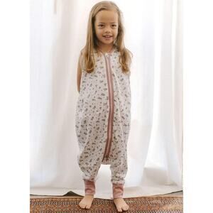 Molis&co Kids Girl White & Pink 100% Organic Cotton Wearable Blanket Size XL